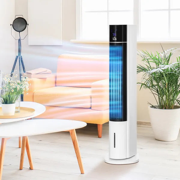 41" Portable Cooler Air Conditioner for Home Office, 3-In-1 Evaporative Ice Cooling, Timer, Tower Fan LED