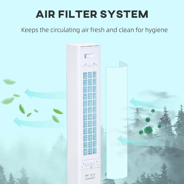 41" Portable Cooler Air Conditioner for Home Office, 3-In-1 Evaporative Ice Cooling, Timer, Tower Fan LED