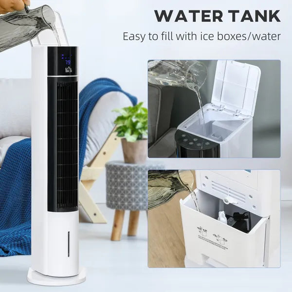 41" Portable Cooler Air Conditioner for Home Office, 3-In-1 Evaporative Ice Cooling, Timer, Tower Fan LED