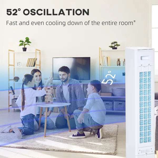 41" Portable Cooler Air Conditioner for Home Office, 3-In-1 Evaporative Ice Cooling, Timer, Tower Fan LED