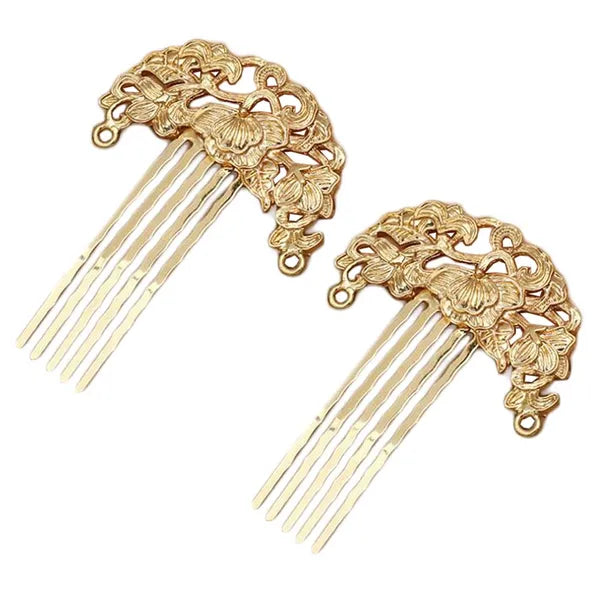 5 Pcs Chinese Style Retro Metal Hair Combs Bridal