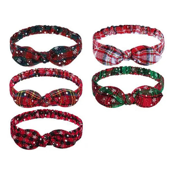 5 Pcs Christmas Headbands Women Boho Bow Headband Turban