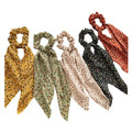 5 Pcs Floral Hair Ribbon Scrunchies Flowers