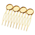 5 Pcs Gold Tone 10 Teeth Metal Side Comb Hairpin