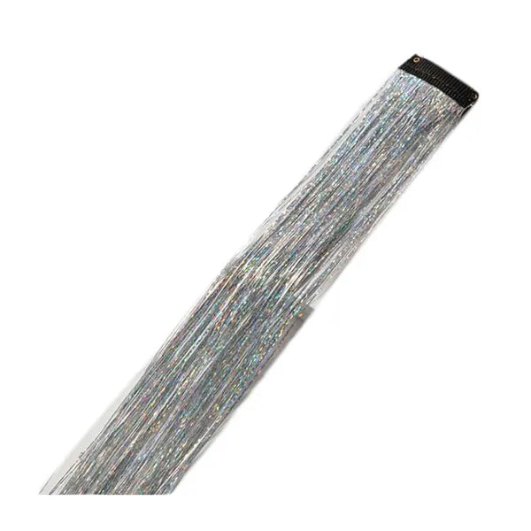 5 Pcs Highlight Glitter Tinsel Hair Extensions Silver