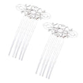 5 Pcs Metal Side Comb Han Chinese Hairpin Silver