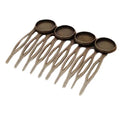 5 Pcs Retro Bronze DIY Cabochon Side Comb Hairpin