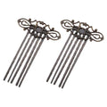 5 Pcs Retro Bronze Metal Side Comb Han Chinese Hairpin