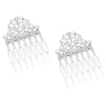 5 Pcs Silver Metal Side Comb Chinese Style Hairpin