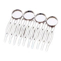 5 Pcs Silver Tone 10 Teeth Metal Side Comb Hairpin