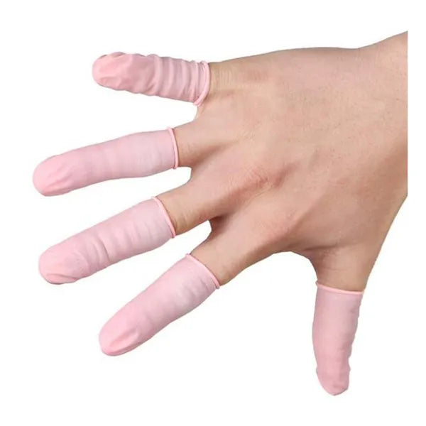 500 Pcs Disposable Finger Cots Latex Rubber Pink