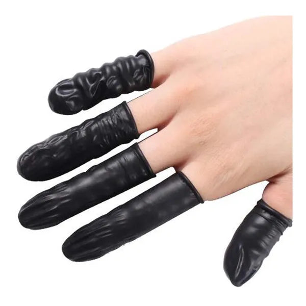 500 Pcs Disposable Finger Cots Latex Rubber Black