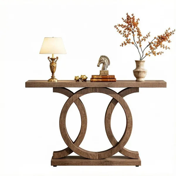 55" Geometric Console Table Modern Minimalist Design for Entryway And Living Room Furniture