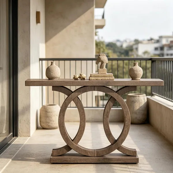 55" Geometric Console Table Modern Minimalist Design for Entryway And Living Room Furniture