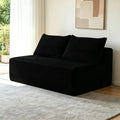 58-inch 2 seat median longue with plush black velvet, cup holder, flexible matching, mainly for living room use.