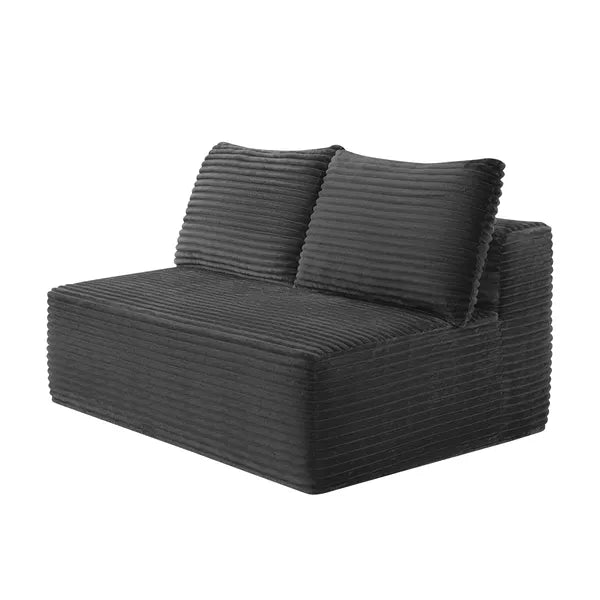 58-inch 2 seat median longue with plush GREY velvet, cup holder, flexible matching, mainly for living room use.