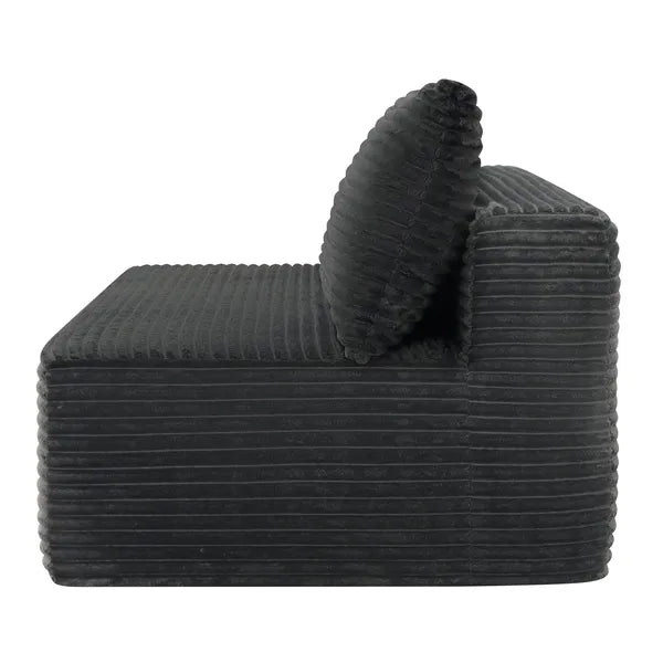 58-inch 2 seat median longue with plush GREY velvet, cup holder, flexible matching, mainly for living room use.