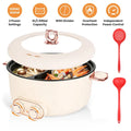 6 Liter Dual-Flavor Electric Shabu Shabu Hot Pot for 3-6 Guests, Non-Stick Coating Stainless Steel Hot Pot with Transparent Steam Vent Lid, Cool Wide Handles & Raised Stable Base for Home Dinner Party