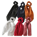 6 Pcs Polka Dots Hair Ribbon Scrunchies Bow Scarf