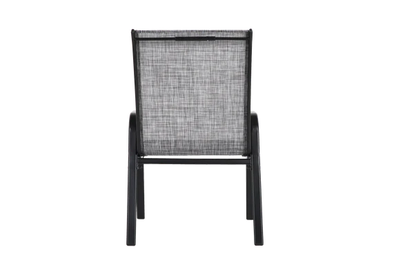 6 Piece Patio Chairs, Outdoor Camping Chairs with Breathable Textilene Fabric, Set of 2 Garden Chairs with Armrest High Backrest for Garden Patio Pool Beach Yard Space Saving ( Grey)6