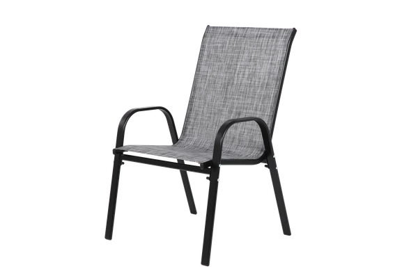 6 Piece Patio Chairs, Outdoor Camping Chairs with Breathable Textilene Fabric, Set of 2 Garden Chairs with Armrest High Backrest for Garden Patio Pool Beach Yard Space Saving ( Grey)6