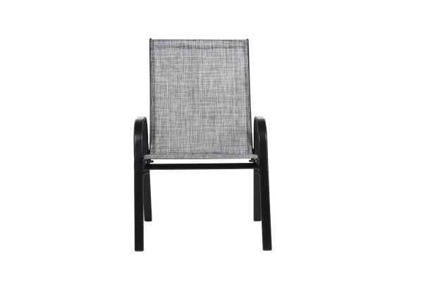 6 Piece Patio Chairs, Outdoor Camping Chairs with Breathable Textilene Fabric, Set of 2 Garden Chairs with Armrest High Backrest for Garden Patio Pool Beach Yard Space Saving ( Grey)6