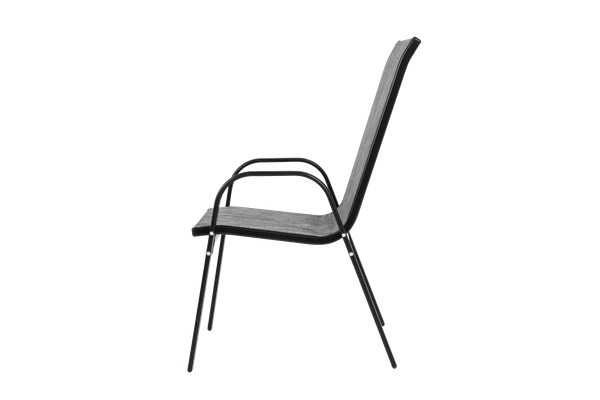 6 Piece Patio Chairs, Outdoor Camping Chairs with Breathable Textilene Fabric, Set of 2 Garden Chairs with Armrest High Backrest for Garden Patio Pool Beach Yard Space Saving ( Grey)6