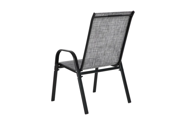 6 Piece Patio Chairs, Outdoor Camping Chairs with Breathable Textilene Fabric, Set of 2 Garden Chairs with Armrest High Backrest for Garden Patio Pool Beach Yard Space Saving ( Grey)6