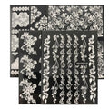 6 Sheets Self-Adhesive White Lace Pattern Nail Stickers