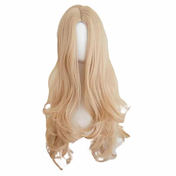 65cm Gold Color Long Curly Wave Cosplay Wig