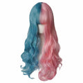 65cm Pink Blue Long Curly Wave Cosplay Wig