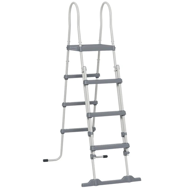 70" Above Ground Swimming Pool Ladder, A-Frame Deck Ladder with Top Platform, Non-slip Steps & Rounded Handrails for 48" Pool Wall Height, Gray