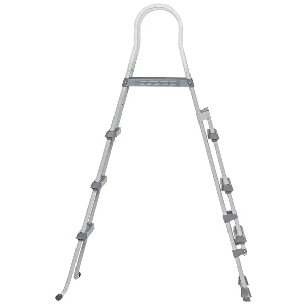 70" Above Ground Swimming Pool Ladder, A-Frame Deck Ladder with Top Platform, Non-slip Steps & Rounded Handrails for 48" Pool Wall Height, Gray