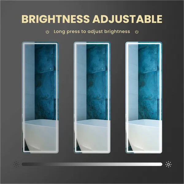 71"x26" LED Full Length Mirror with Aluminum Frame and Polished Glass for Bedroom