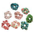8 Pcs Colorful Christmas Hair Scrunchies Winter Velvet
