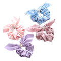 8 Pcs Floral Pure Color Rabbit Ears Ribbon Hair Scrunchies