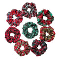 8 Pcs Winter Polyester Hair Scrunchies Christmas Snowflake