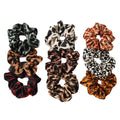 9 Pcs Satin Hair Scrunchies Leopard Print