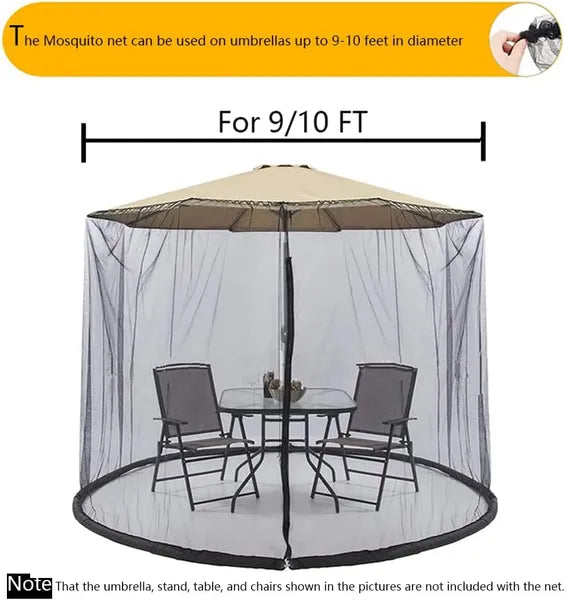 9/10 FT Mosquito Net for Patio Umbrella Outdoors Screen Polyester Hanging Tent(Mosquito Net Only)