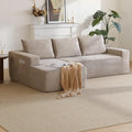 96.9" Cloud Sectional Couch with L-Shape Chaise,Modern Modular Sofa with Deep Seat, Upholstered Couches for Living Room Bedroom,No Assembly Required, (Corduroy Fabric),CAMEL-LEFT