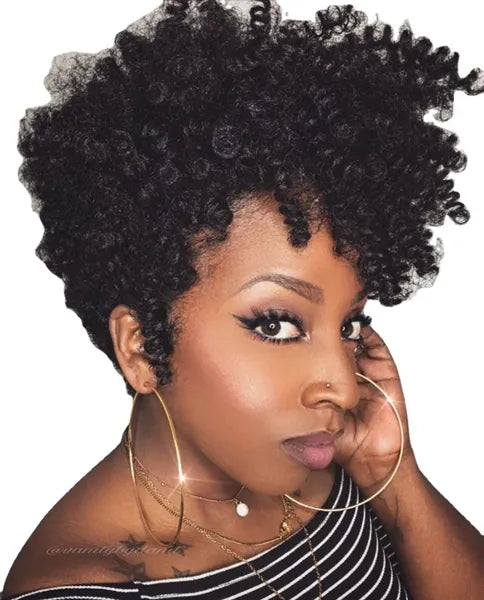 African Small Volume Wig Short Curly Hair Explosive Head