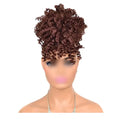 Afro Puff Drawstring Ponytail Synthetic Curly Hair Dark Brown