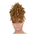 Afro Puff Drawstring Ponytail Synthetic Curly Hair Khaki