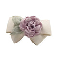 Artificial Rose Flower Cloth Hair Pin Bowknot Beige