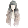 Ash Blue Fading Light Pink 65cm 2 Tone Cosplay Full Wig