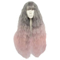 Ash Grey Fading Light Pink 65cm 2 Tone Cosplay Full Wig