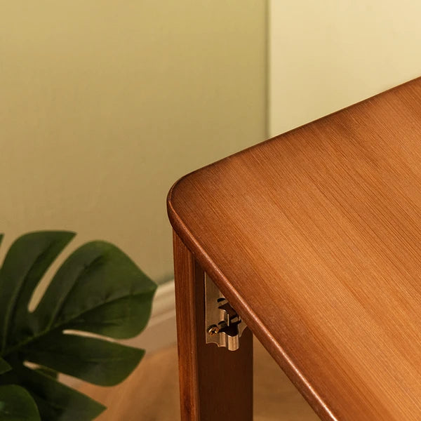 Bamboo Folding Desk,Space-Saving Computer Desk for Small Spaces, Foldable Study Table for Bedroom, Home Office, Dorm, Apartment (Walnut)