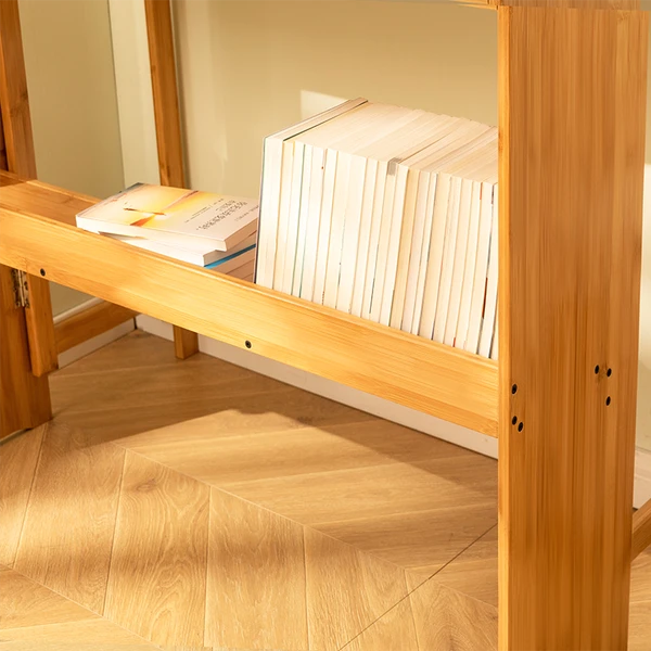 Bamboo Folding Desk,Space-Saving Computer Desk for Small Spaces, Foldable Study Table for Bedroom, Home Office, Dorm, Apartment (Walnut)