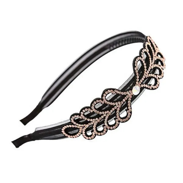 Beaded Hair Hoop Bling Bling Rhinestone Headband Accessory