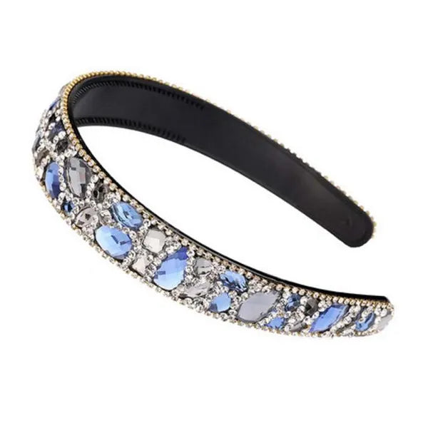 Beaded Hair Hoop Wide Hairband Rhinestone Headband Women